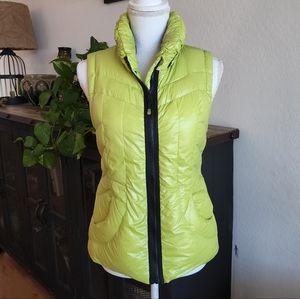 Women's Down Puffy Vest by Halifax Traders in Lime Green